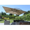 Parasol déporté Sun Garden - Easy Sun 300 Carré sans volants - toile Olefin Taupe Clair