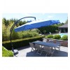 Parasol déporté Sun Garden - Easy Sun classique avec volants - toile Olefin bleu pétrole