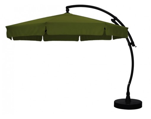 Parasol déporté Sun Garden - Easy Sun 350 Classique avec volants - toile Olefin Vert Forêt